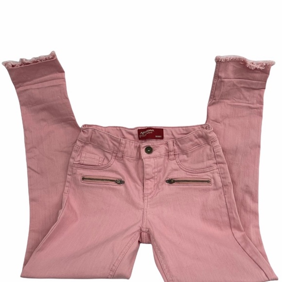 Arizona Jeans Colored Skinny Raw Hem Denim Jeans Pink Size 12 - Picture 2 of 6